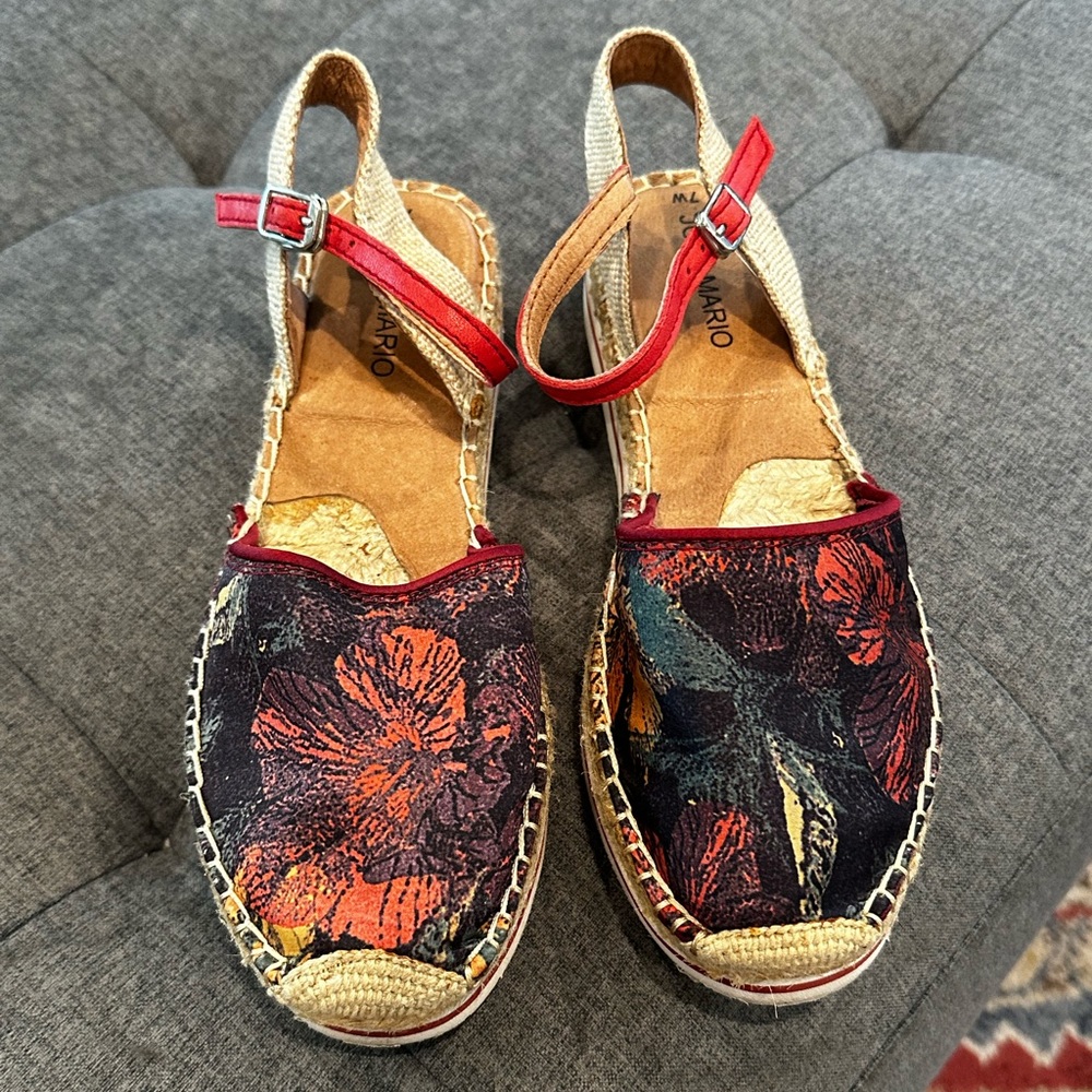 Joy & Mario platform espadrille sandals 7W
